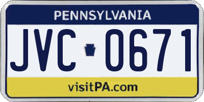 PA license plate JVC0671