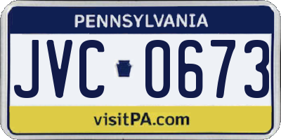 PA license plate JVC0673