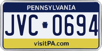 PA license plate JVC0694