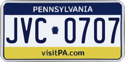 PA license plate JVC0707