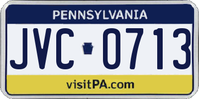 PA license plate JVC0713