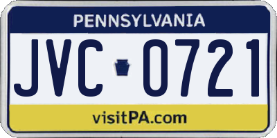 PA license plate JVC0721