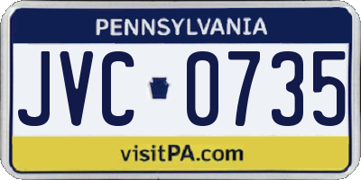 PA license plate JVC0735