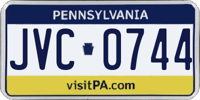PA license plate JVC0744