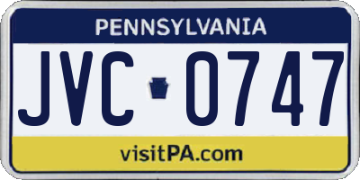 PA license plate JVC0747