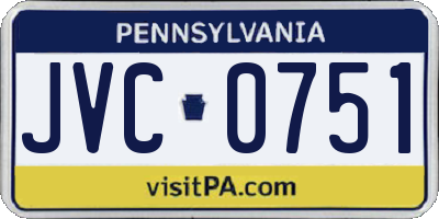 PA license plate JVC0751