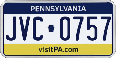 PA license plate JVC0757