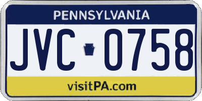 PA license plate JVC0758