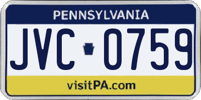 PA license plate JVC0759