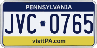 PA license plate JVC0765