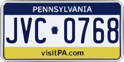 PA license plate JVC0768