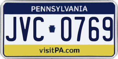 PA license plate JVC0769