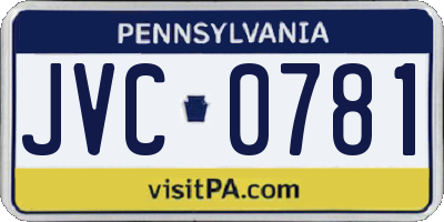 PA license plate JVC0781