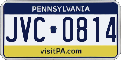 PA license plate JVC0814