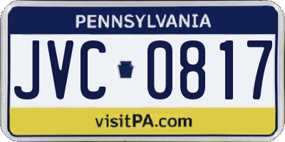 PA license plate JVC0817