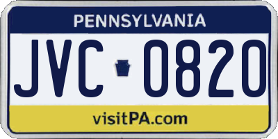 PA license plate JVC0820