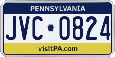 PA license plate JVC0824