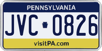 PA license plate JVC0826
