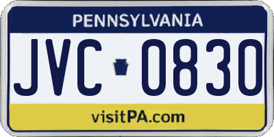 PA license plate JVC0830
