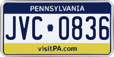 PA license plate JVC0836
