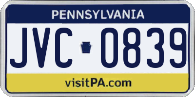 PA license plate JVC0839