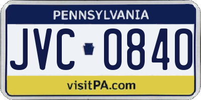 PA license plate JVC0840