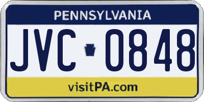 PA license plate JVC0848