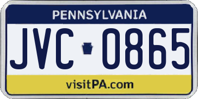 PA license plate JVC0865