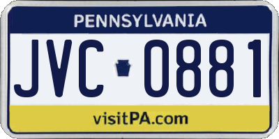 PA license plate JVC0881
