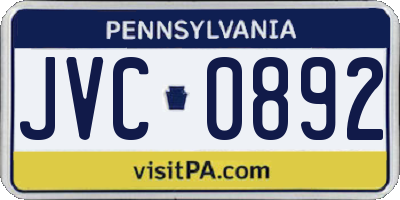 PA license plate JVC0892