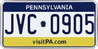 PA license plate JVC0905