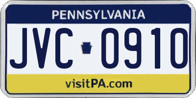 PA license plate JVC0910