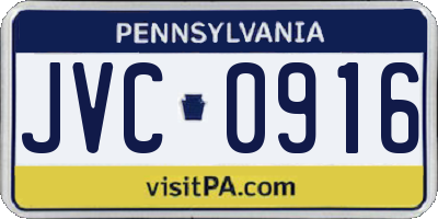PA license plate JVC0916