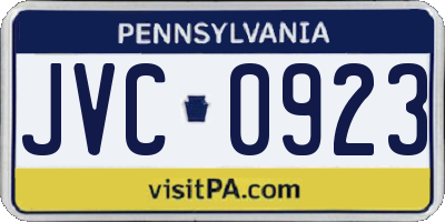 PA license plate JVC0923