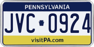PA license plate JVC0924