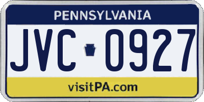 PA license plate JVC0927
