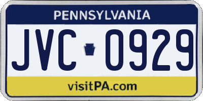 PA license plate JVC0929