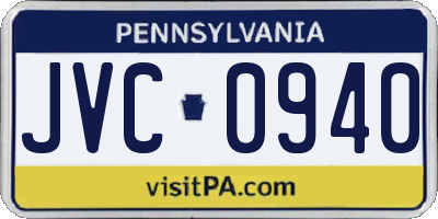 PA license plate JVC0940