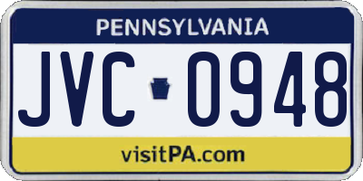 PA license plate JVC0948
