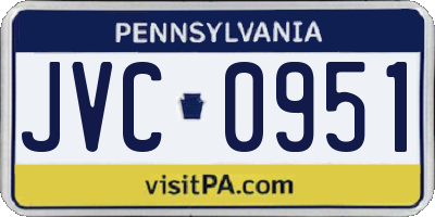 PA license plate JVC0951