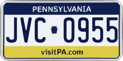 PA license plate JVC0955