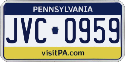 PA license plate JVC0959