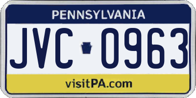 PA license plate JVC0963