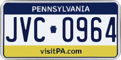 PA license plate JVC0964
