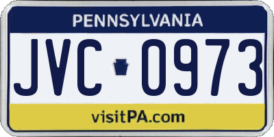 PA license plate JVC0973