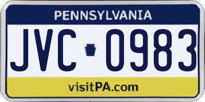 PA license plate JVC0983