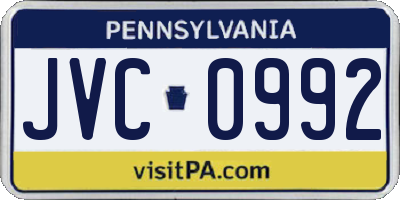 PA license plate JVC0992