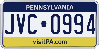 PA license plate JVC0994