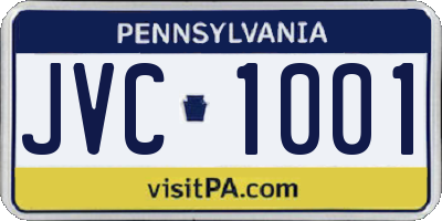 PA license plate JVC1001
