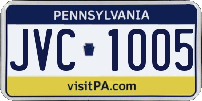 PA license plate JVC1005